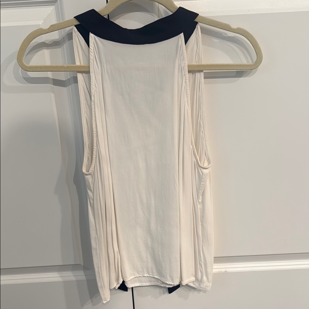 Maven West Cream Bib Collar Backless Tank Top